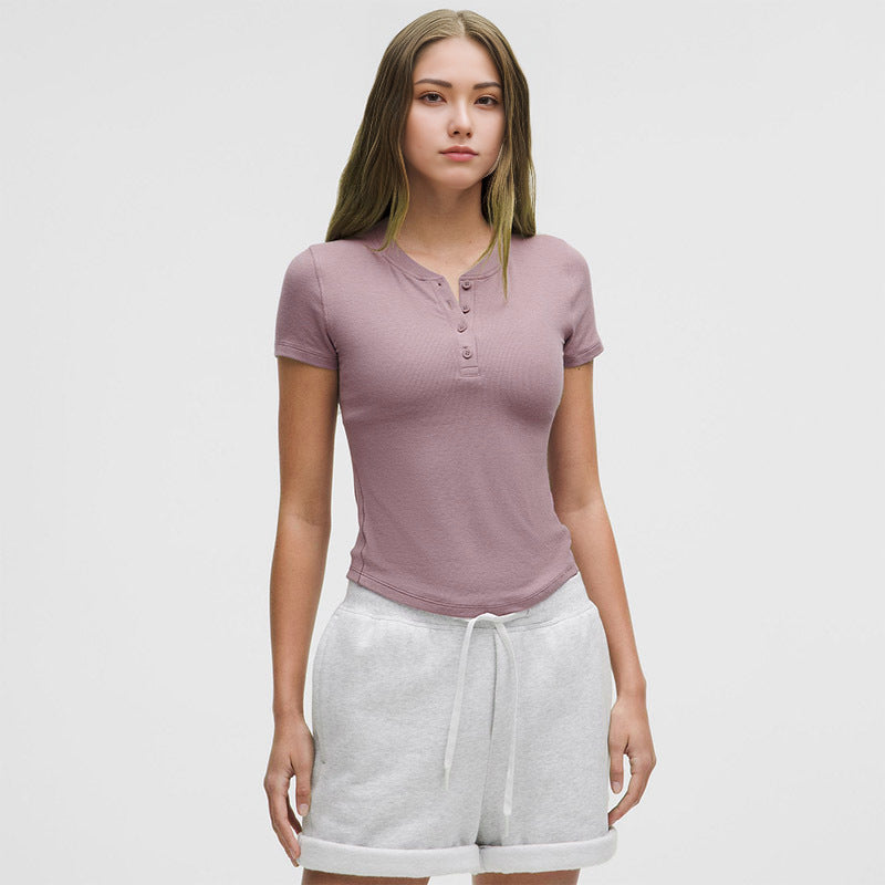 Womens Ribbed Knit T-Shirt