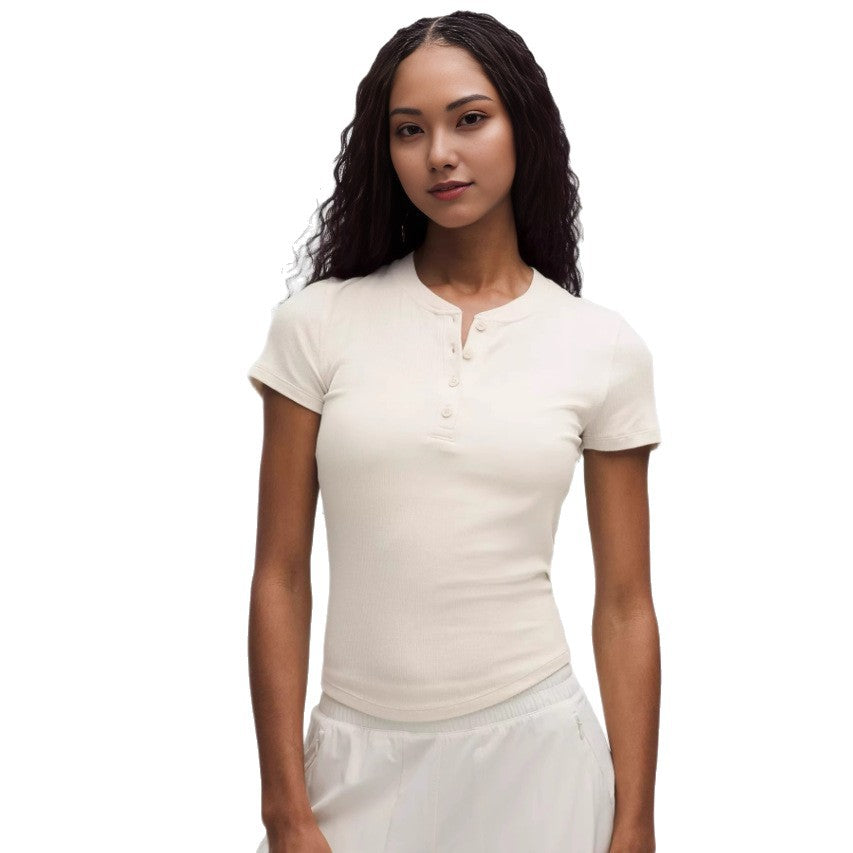 Womens Ribbed Knit T-Shirt