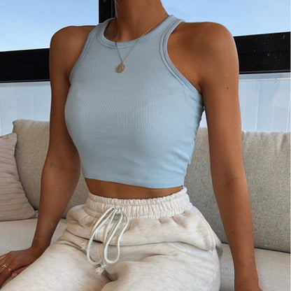 Womens Ribbed Sleeveless T-shirt