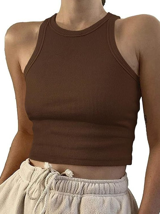 Womens Ribbed Sleeveless T-shirt
