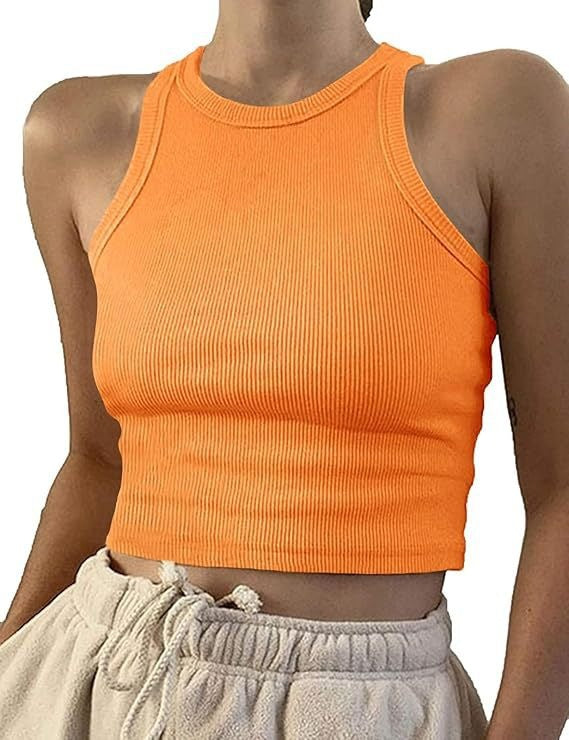 Womens Ribbed Sleeveless T-shirt