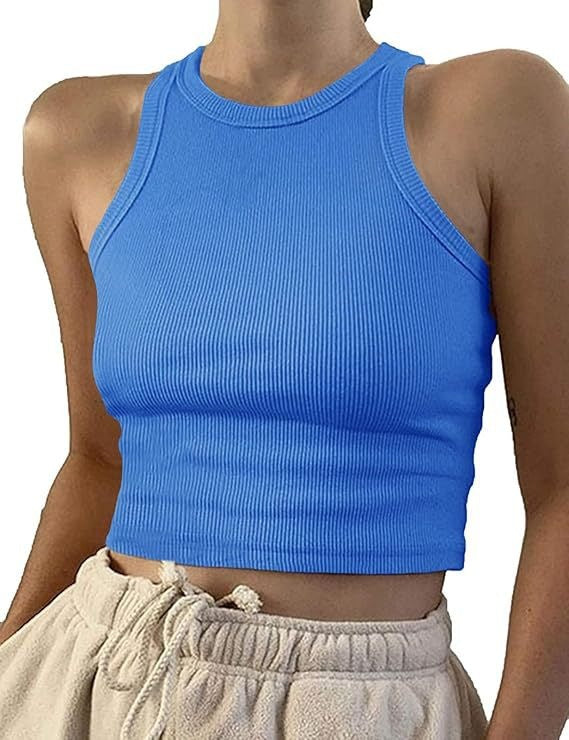 Womens Ribbed Sleeveless T-shirt