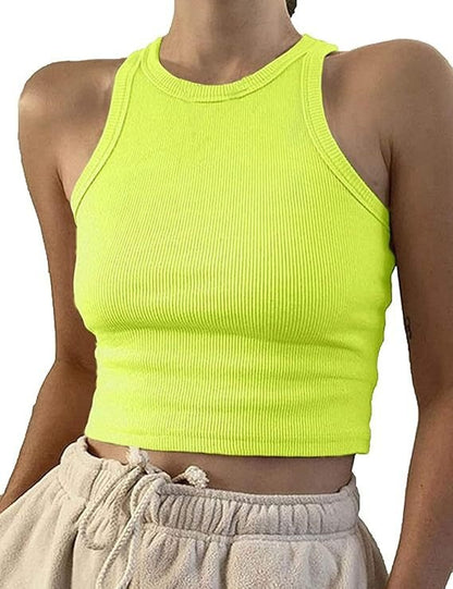 Womens Ribbed Sleeveless T-shirt
