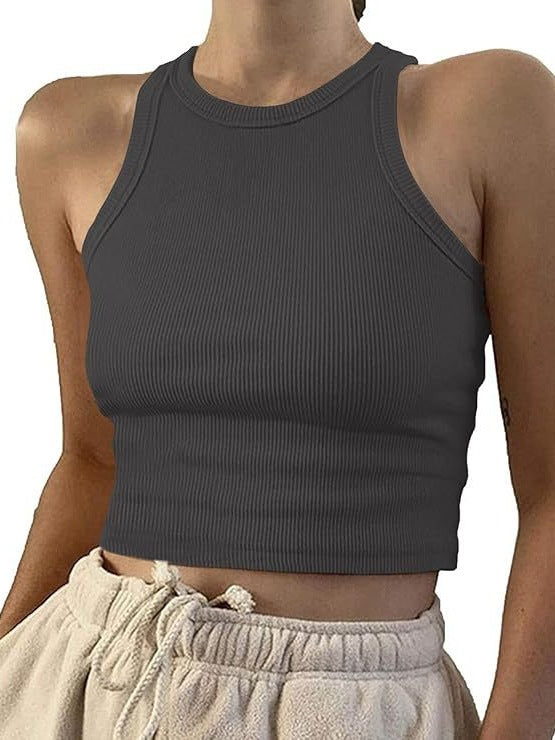 Womens Ribbed Sleeveless T-shirt