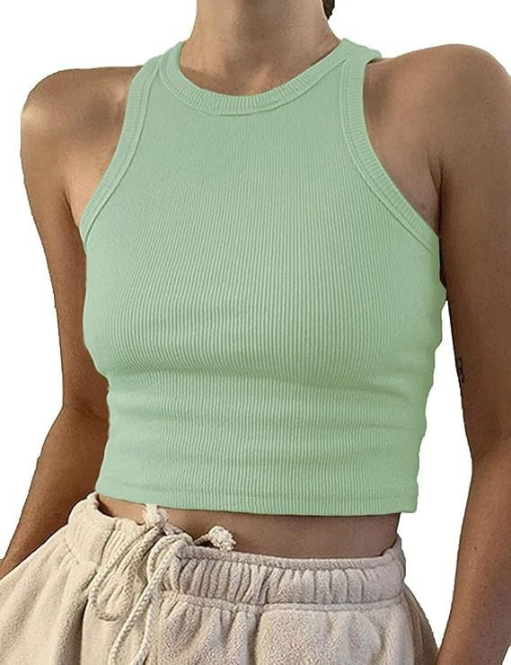 Womens Ribbed Sleeveless T-shirt