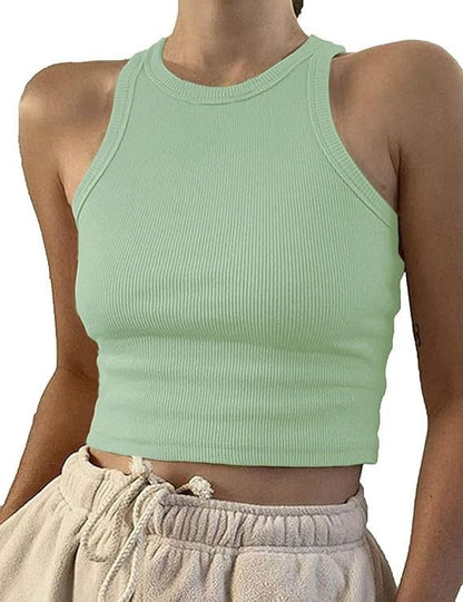 Womens Ribbed Sleeveless T-shirt