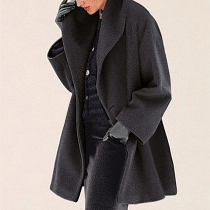 Womens Round Neck Loose Hooded Coat