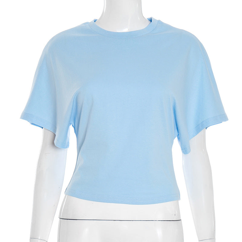 Womens Round Neck Short Sleeve Shirt