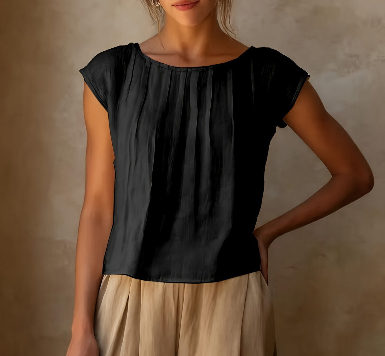 Womens Round Neck Sleeveless Blouse