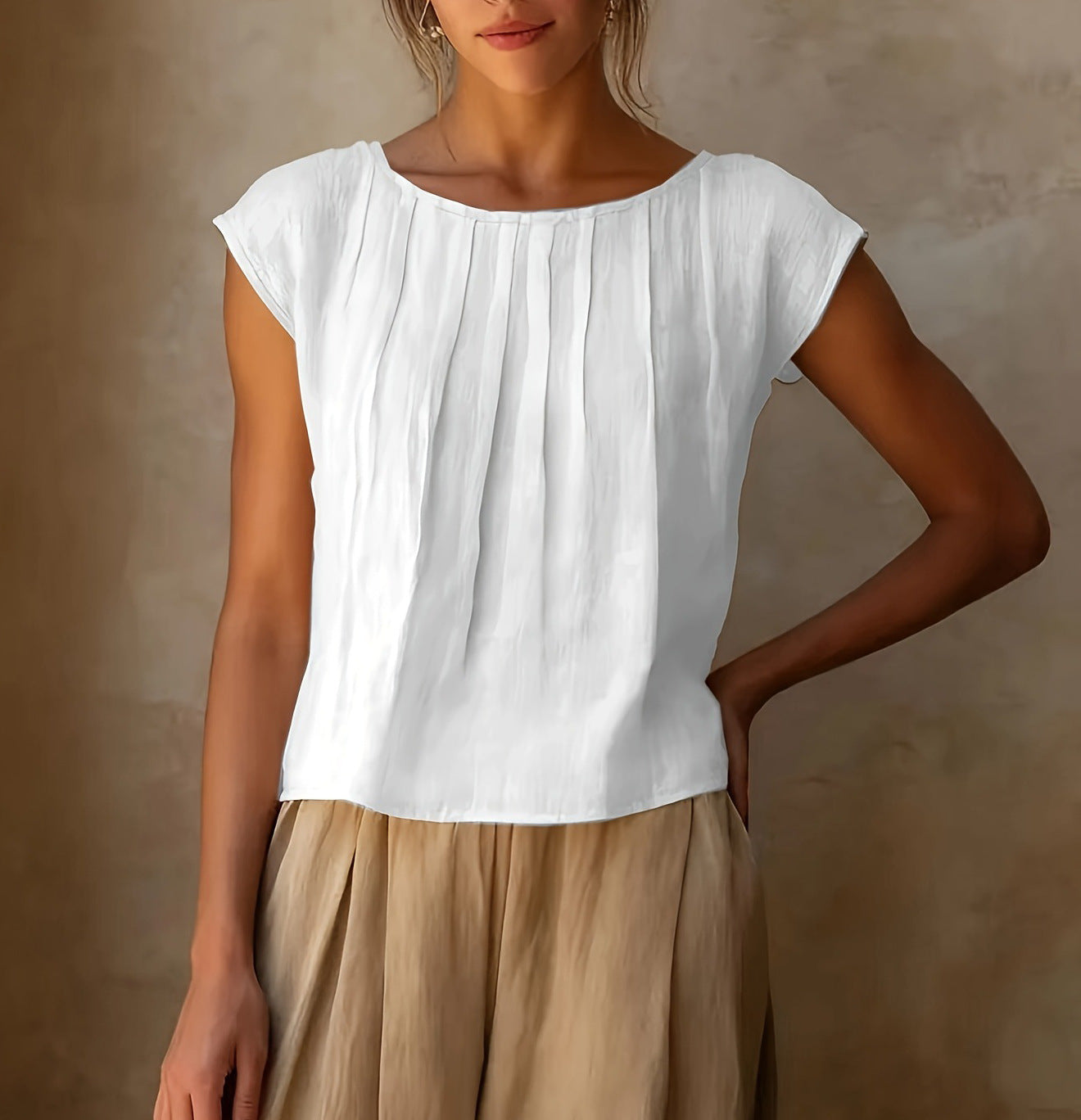 Womens Round Neck Sleeveless Blouse