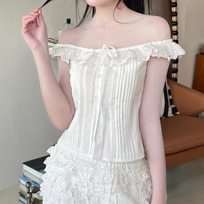 Womens Ruffled Short Sleeve T-Shirt