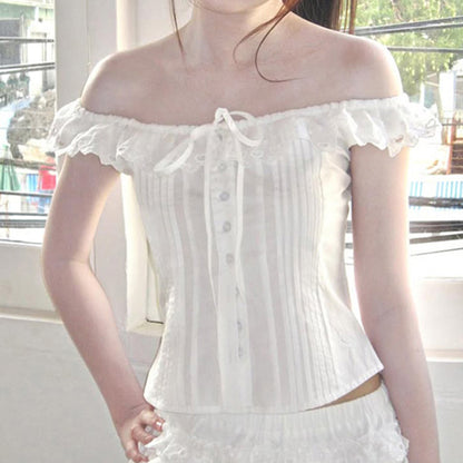 Womens Ruffled Short Sleeve T-Shirt