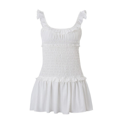 Womens Ruffled Suspender Dress