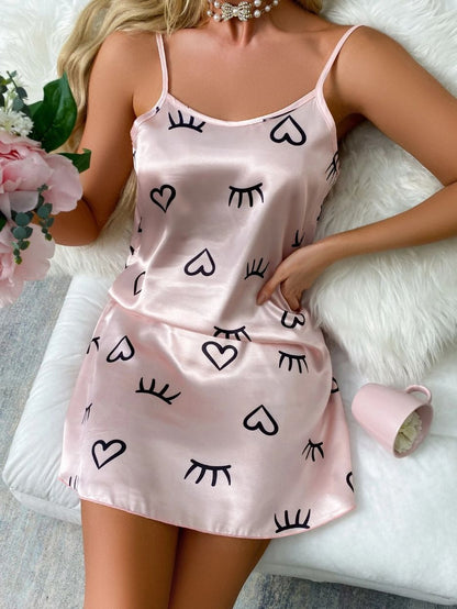 Womens Satin Backless Nightgown
