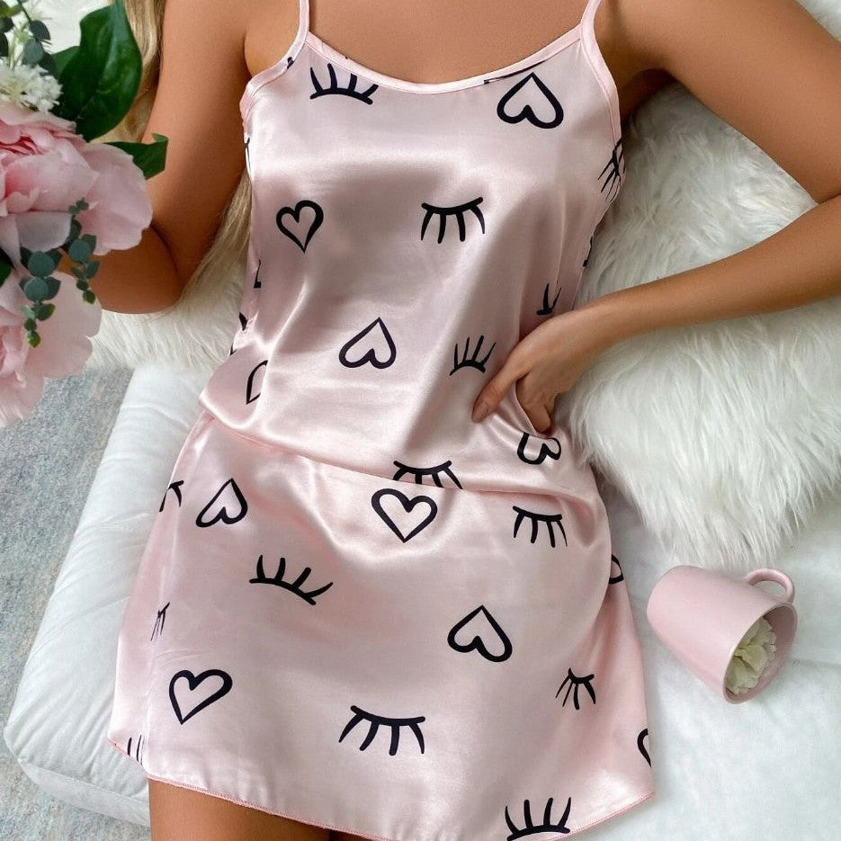Womens Satin Backless Nightgown