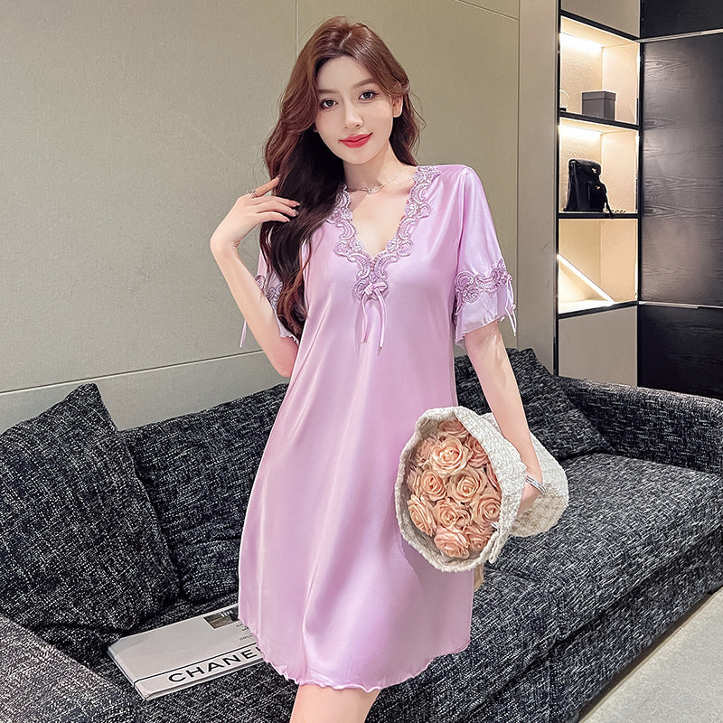 Womens Satin Lace Nightgown