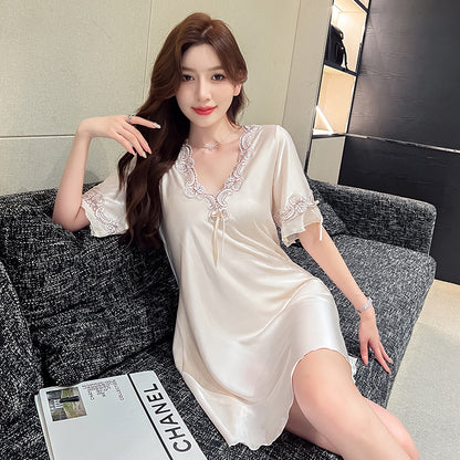 Womens Satin Lace Nightgown