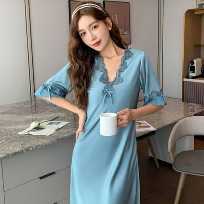 Womens Satin Lace Nightgown