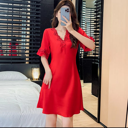 Womens Satin Lace Nightgown