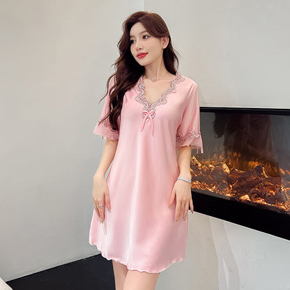 Womens Satin Lace Nightgown