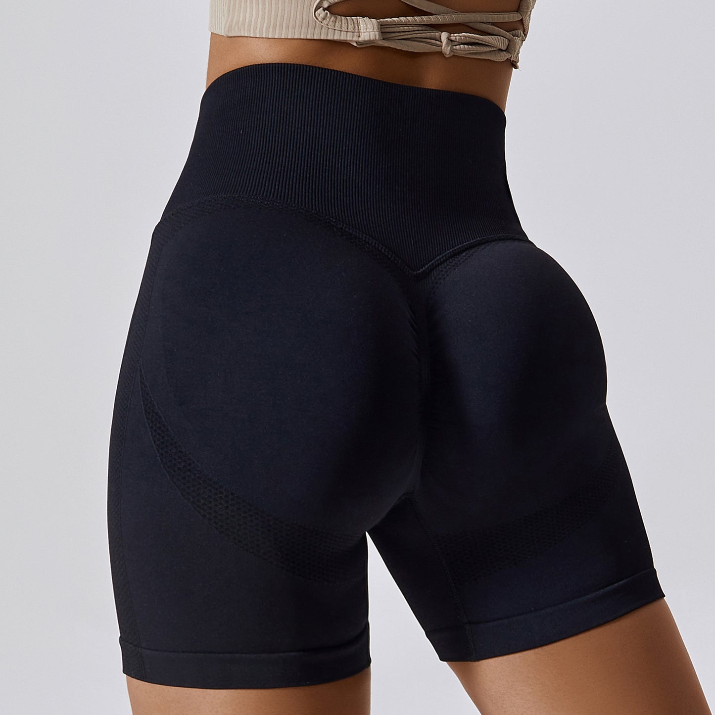 Womens Seamless High Waist Yoga Shorts