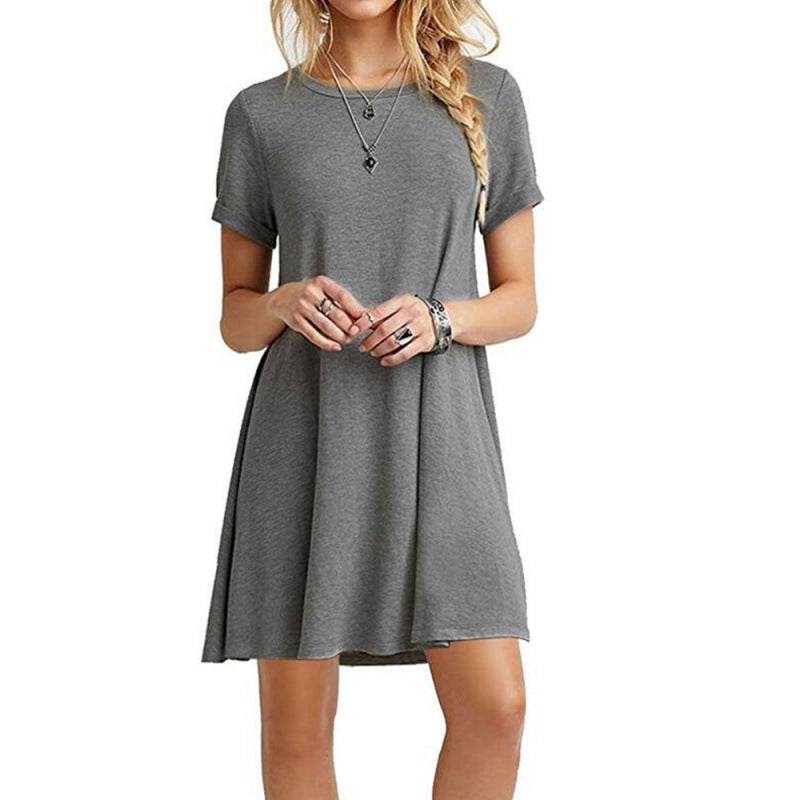 Womens Short Sleeve A-Line Dress
