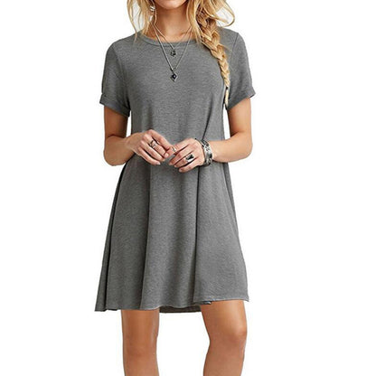 Womens Short Sleeve A-Line Dress