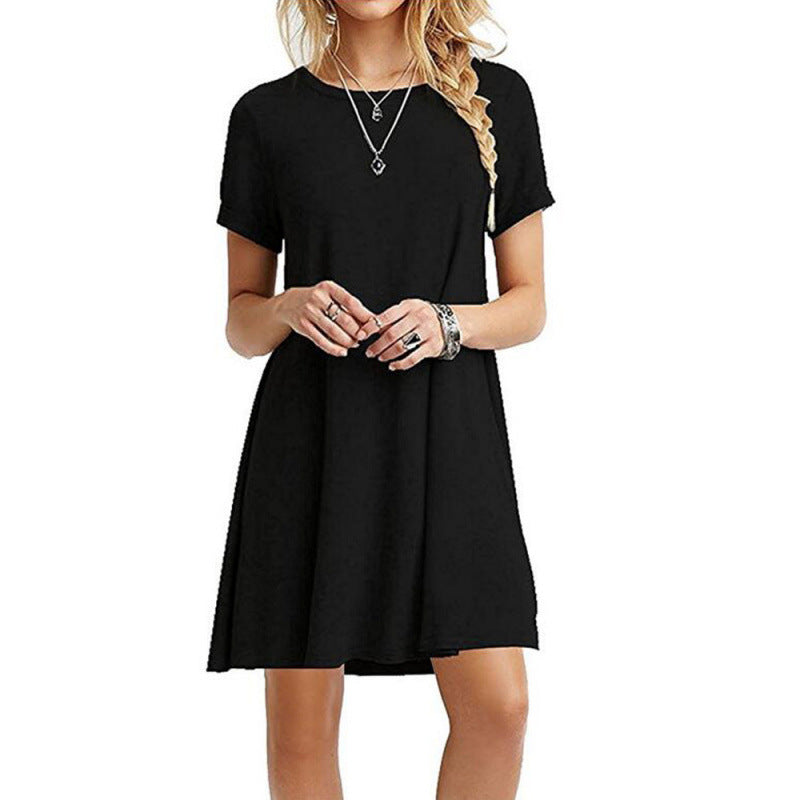 Womens Short Sleeve A-Line Dress