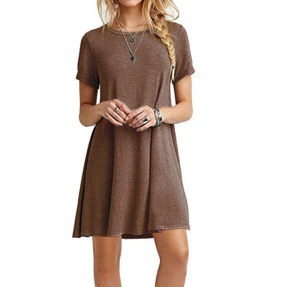 Womens Short Sleeve A-Line Dress