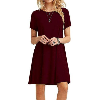 Womens Short Sleeve A-Line Dress