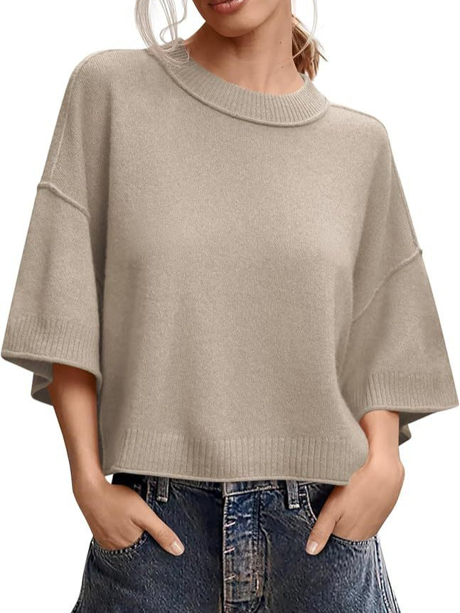 Womens Short Sleeve Knit Top