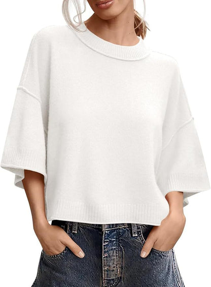 Womens Short Sleeve Knit Top