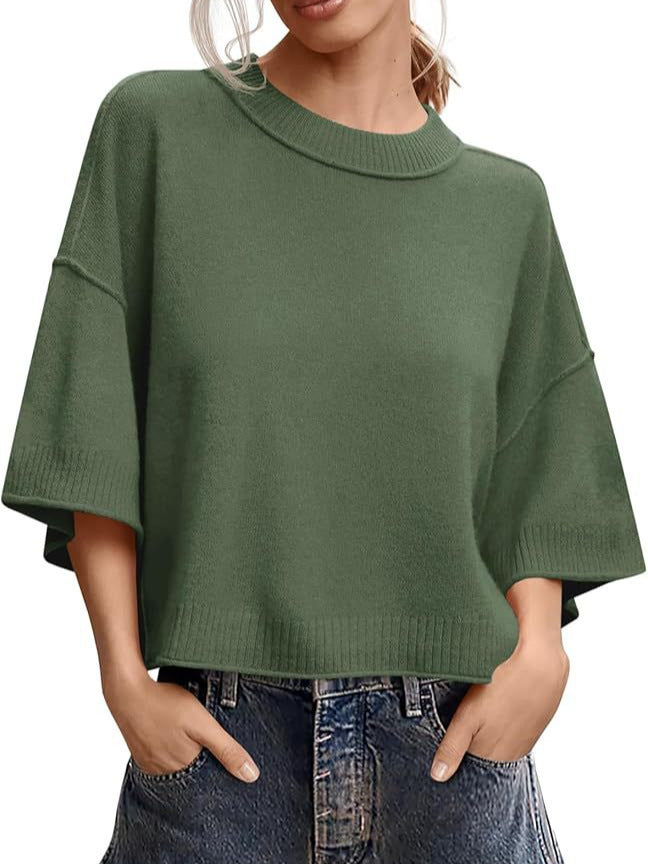 Womens Short Sleeve Knit Top