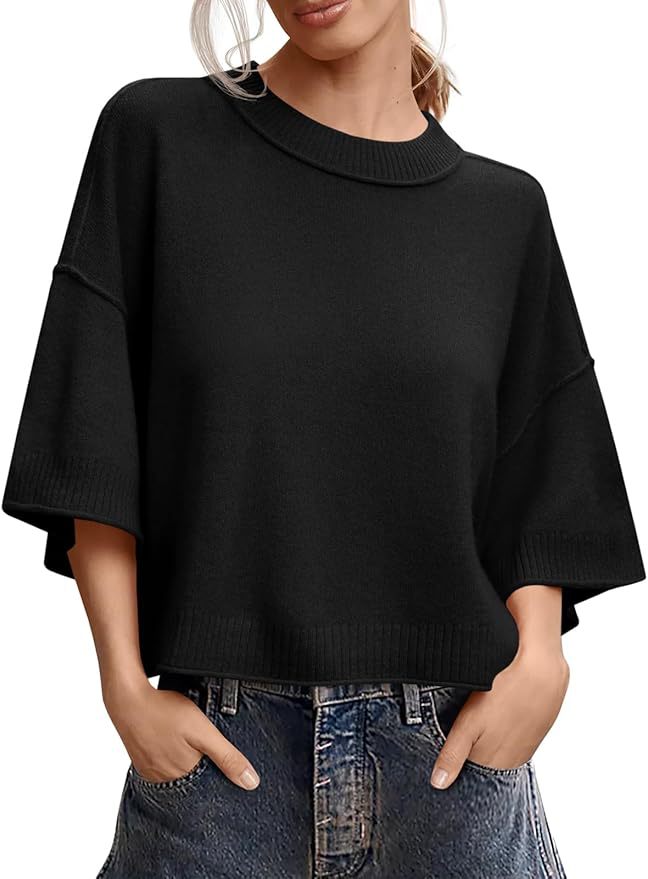 Womens Short Sleeve Knit Top