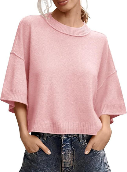 Womens Short Sleeve Knit Top