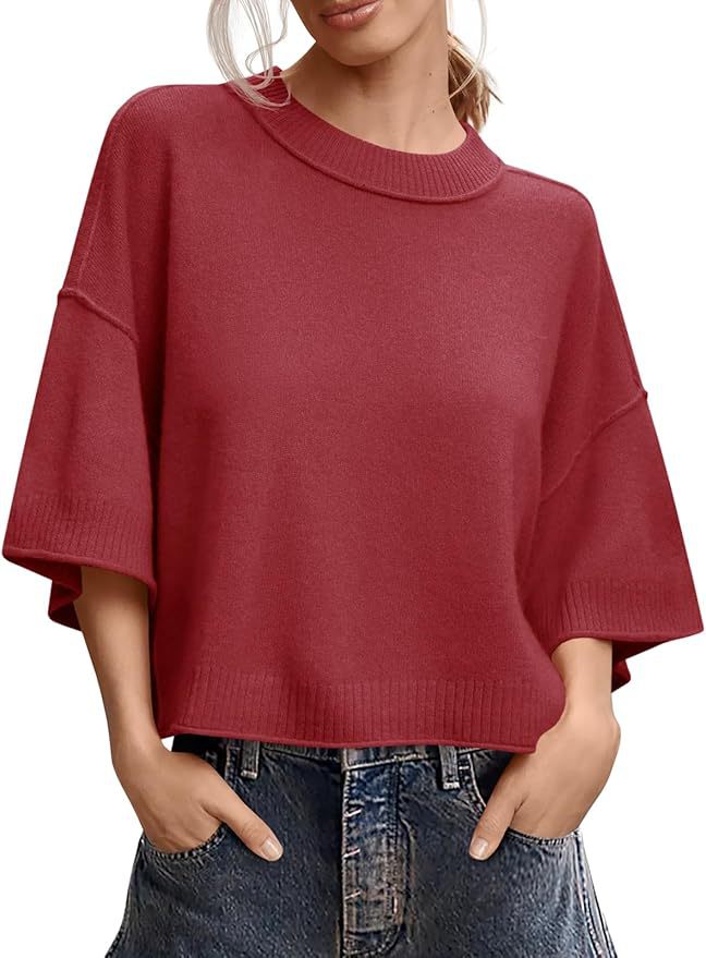 Womens Short Sleeve Knit Top