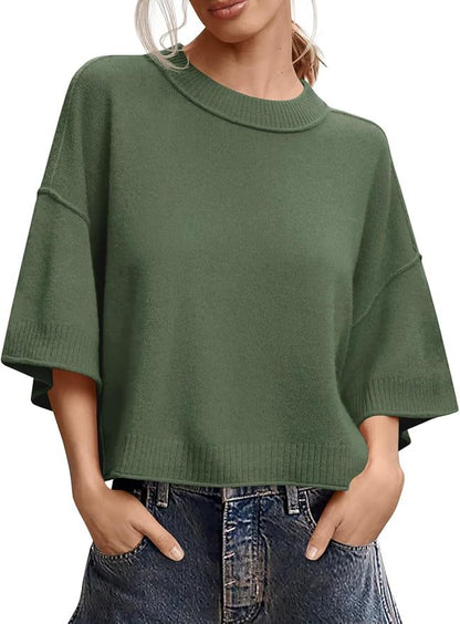 Womens Short Sleeve Knit Top