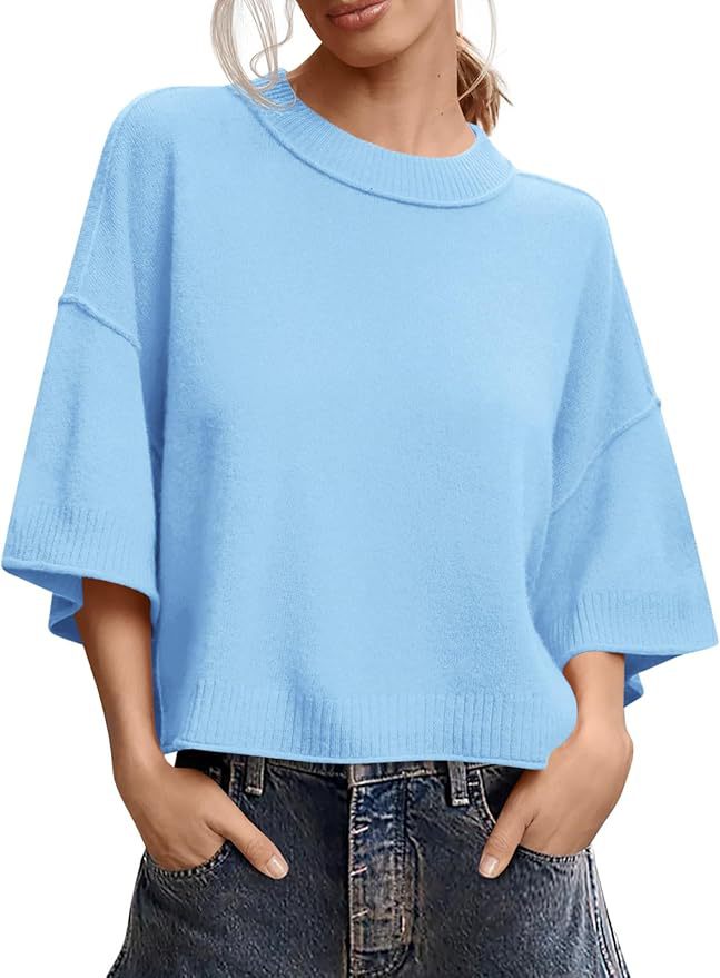 Womens Short Sleeve Knit Top