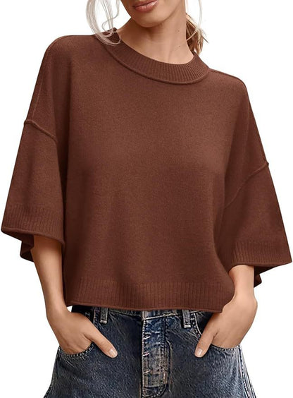 Womens Short Sleeve Knit Top