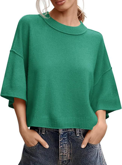 Womens Short Sleeve Knit Top