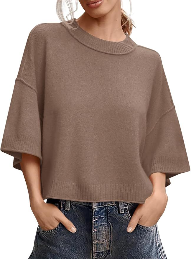 Womens Short Sleeve Knit Top