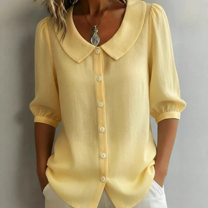 Womens Short Sleeve Linen Shirt