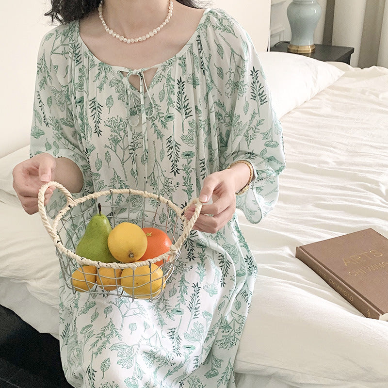 Womens Short Sleeve Nightgown Home Dress