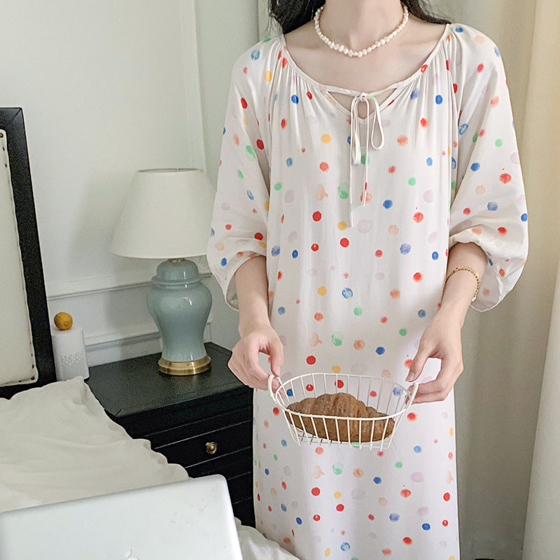 Womens Short Sleeve Nightgown Home Dress