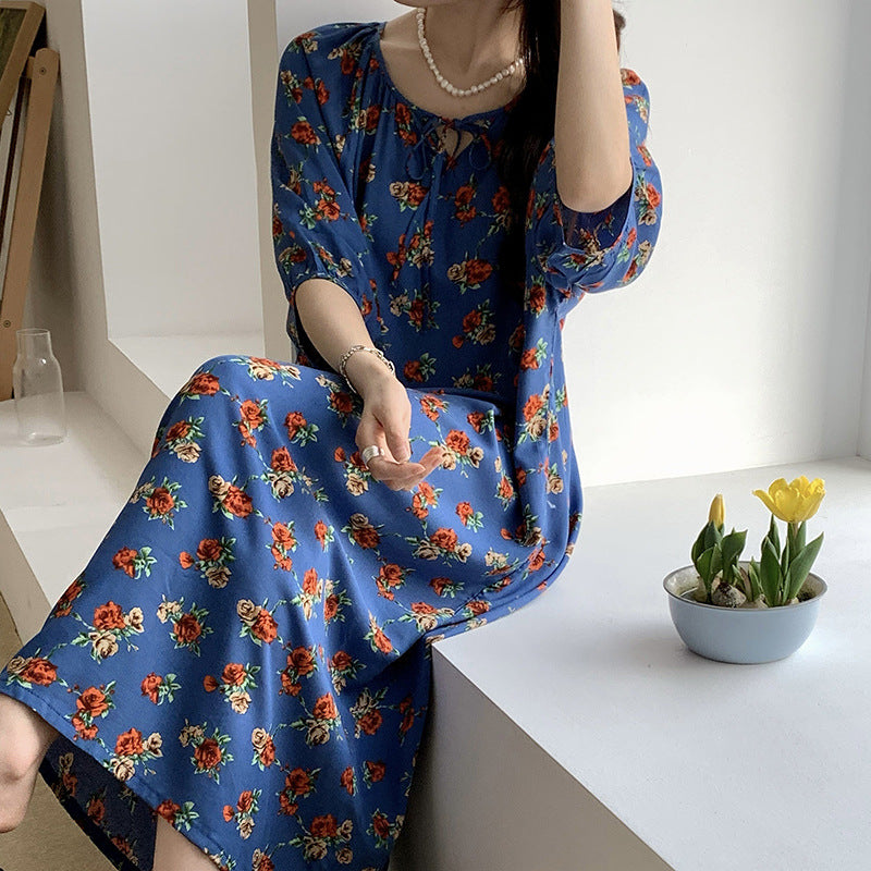 Womens Short Sleeve Nightgown Home Dress
