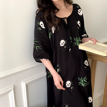 Womens Short Sleeve Nightgown Home Dress