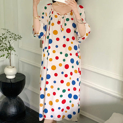 Womens Short Sleeve Nightgown Home Dress