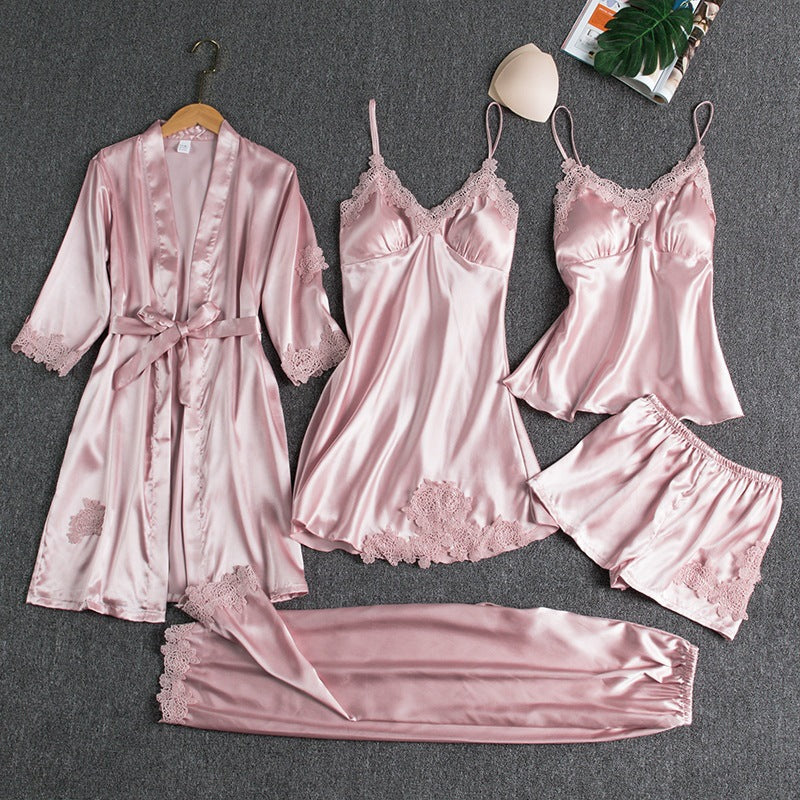 Womens Silk-like Pajama Set
