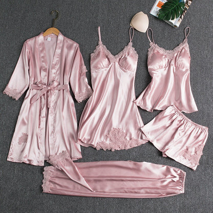 Womens Silk-like Pajama Set