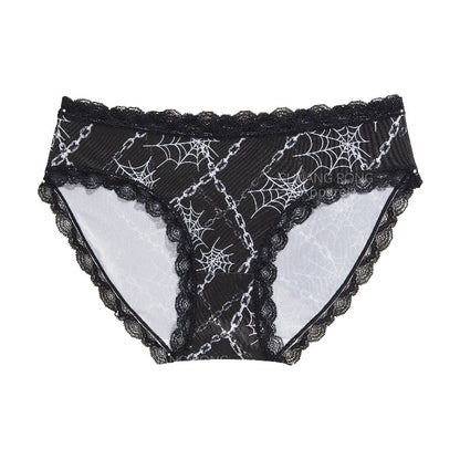 Womens Skull Print Low-Rise Underwear